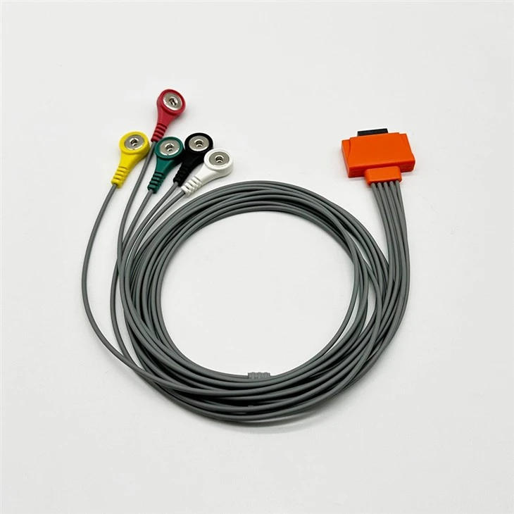 Cardioline Compatible 5 Leads ECG Holter Cable factory