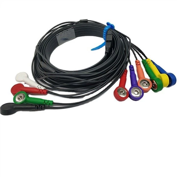 Schiller Ecg Holter Cable Compatible MS-12 Blue 10 Lead Snap