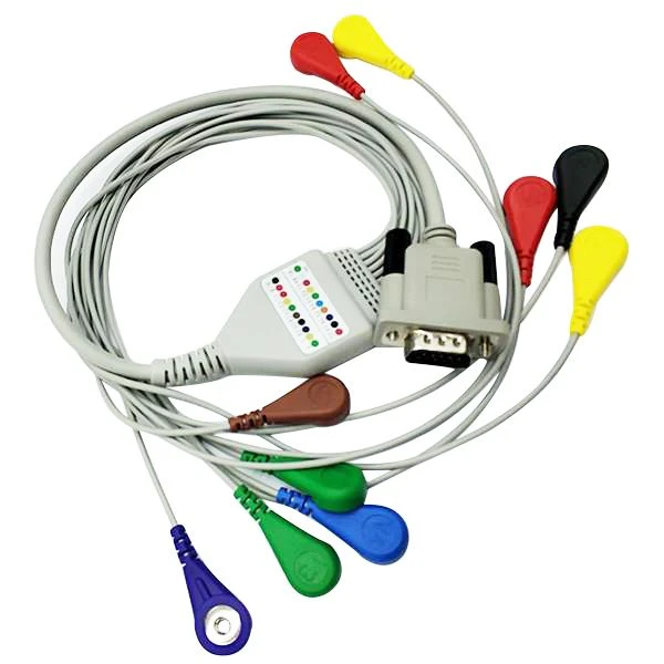 Shidaishuma 15 Pin 10leads Stable Performance Holter ECG Cable With Snap